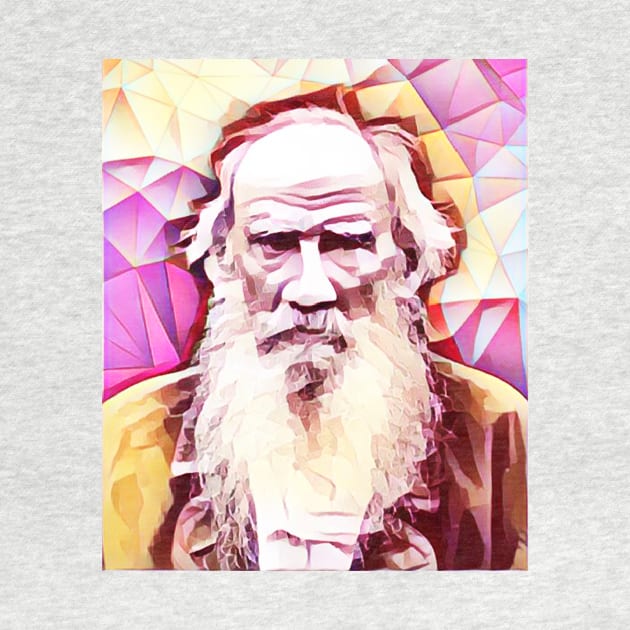 Leo Tolstoy Pink Portrait | Leo Tolstoy Artwork 13 by JustLit